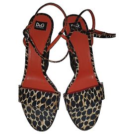 Dolce & Gabbana Leopard Print Wedge Sandals Leopard print
