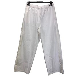 The Row Calça Wide Leg de algodão e seda branca Branco