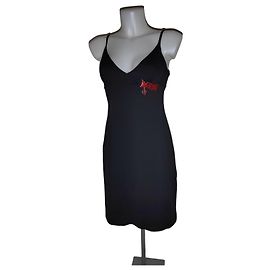 Blumarine Schwarzes Sommer-Midikleid Schwarz