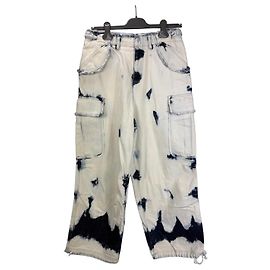Christian Dior Pantalones cargo de denim bleached Blanco Azul