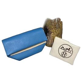 Clutch Hermès Love Paris in pelle Evercolor Blu