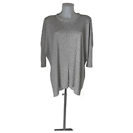 Max Mara Leisure Top Largo de Punto Gris Gris