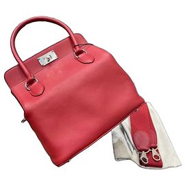 Bolsa Hermès Lovecraft Toolbox 26 em couro Swift vermelho Vermelho