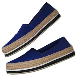 Prada Blue Canvas Espadrilles Blue