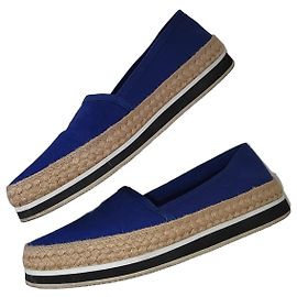 Espadrilles Prada en toile bleue Bleu