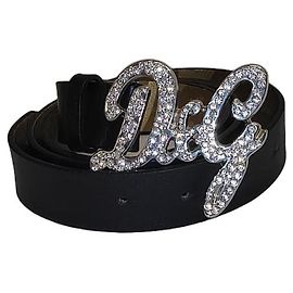 Dolce & Gabbana Swarovski Crystal Logo Belt Black