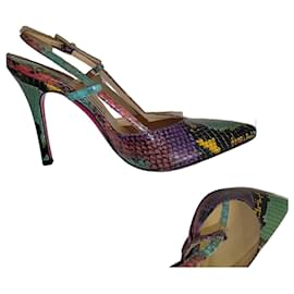 Escarpins Luciano Padovan en cuir de python multicolore Multicolore