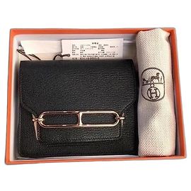 Hermès Roulis Slim Wallet in Black Goatskin Black