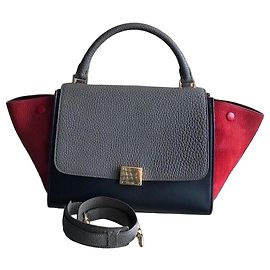 Céline Swing Small Elephant Bolsa em Cinza e Vermelho Cinza