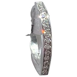 Brincos de argola Repossi Antifer em ouro branco e diamantes Prata