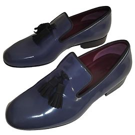 Céline Celine Paris Mocasines de Cuero con Borlas Gris Gris antracita