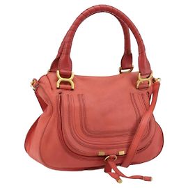 Chloé Sac à main Chloe Marcie en cuir 2way Rose Or Auth 176380A Rose Doré