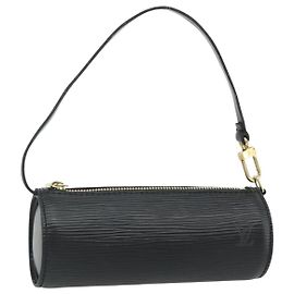 LOUIS VUITTON Epi Soufflot Pouch Black LV Auth BA12312A Black