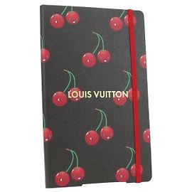 LOUIS VUITTON Collector Cherry Print Notebook MM Jane Canvas GI1371 Auth 177348M Brown