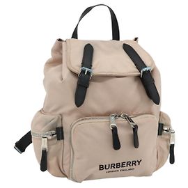 Rucksack BURBERRY Nylon Rosa Silber Auth bs35010 Silber Pink