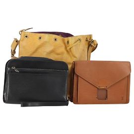 LOUIS VUITTON Sac à épaule Epi 3 Set Jaune Noir Marron LV Auth 175673 Marron Noir Jaune