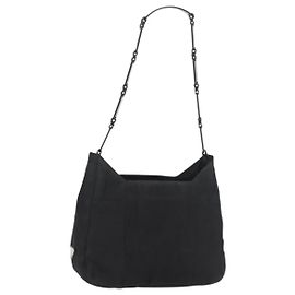 Borsa a Spalla PRADA Nylon Nero Argento Auth bs34797 Nero Argento
