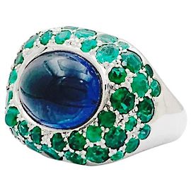 Poiray « Cabaret » ring, white gold, iolite and emeralds Other