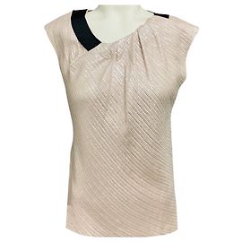 Nina Ricci Vintage Light Pink / Silver Metallic / Black Sleeveless Top Pink