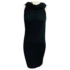 Donna Karan Black Essential Jersey Infinity System Kleid Schwarz