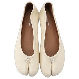 Maison Martin Margiela Maison Margiela Tabi Leather Flats - Ivory Cream