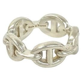 Hermès HERMES Chaine d'Ancre Enchainée PM Sterling Silver 925 Ring Silvery