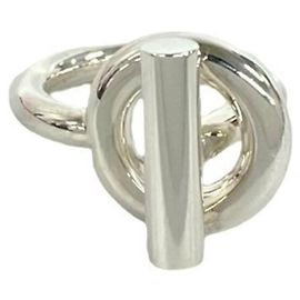 Hermès Hermes Echappé Sterling Silver 925 Women's Band Ring Silvery