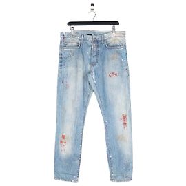 Dior Homme by Kris van Assche SS10 ‘Wildcat’ Painter Denim Jeans Blue