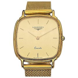 Relógio Longines de Quartzo Dourado Quadrado Dourado