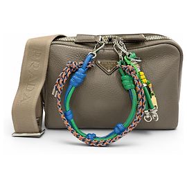 Prada Vitello Daino Leather Shoulder Bag Grey