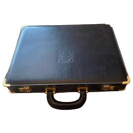 Loewe Valigetta in pelle nera Marrone Nero