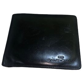 Balenciaga Leather Bi-Fold Wallet Brown Black