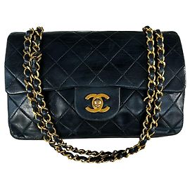 Chanel Small Classic Double Flap Handtasche Schwarz Schwarz