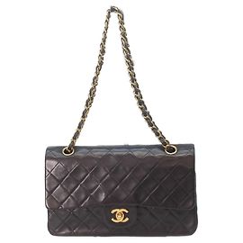 Borsa a tracolla Chanel A01112 in pelle di agnello nera Nero