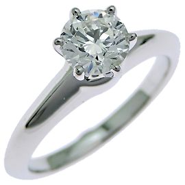 Tiffany & Co. Platinum 950 Solitaire Diamond Band Ring Other