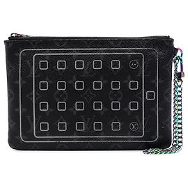 Étui iPad Louis Vuitton Black Monogram Eclipse Flash Fragment Noir
