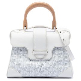 Goyard White Mini Goyardine Saigon Souple Blanc
