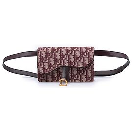 Dior Red Oblique Canvas Saddle Belt Bag Red Dark red