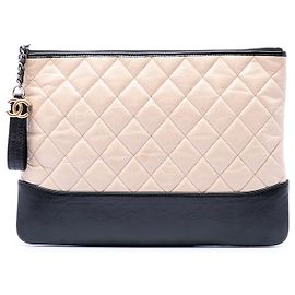 Clutch Chanel Gabrielle O Case in pelle di vitello invecchiata marrone Medium Marrone Altro