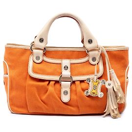 Céline Celine Orange Canvas Boogie Handbag Orange