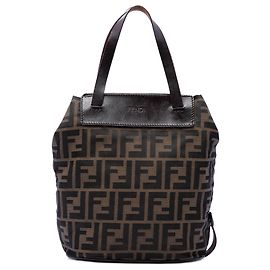 Bolsa bucket Fendi em lona Zucca marrom Marrom