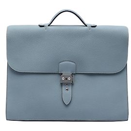 Hermès Blue Togo Sac a Depeches 38 Blu Blu chiaro