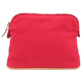 Hermès Bolso de mano Hermes Bolide 20 de algodón rojo para mujer Roja