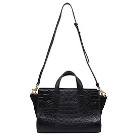 Bolsa Tote Pelican em couro preto com textura de crocodilo Alexander Wang Preto
