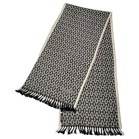 Cachecol de lã Emilio Pucci cinza e creme masculino Cinza