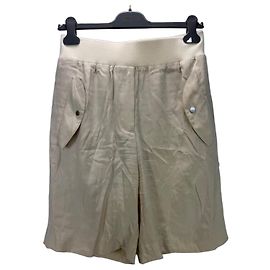 Helmut Lang Shorts de mistura de seda bege Bege
