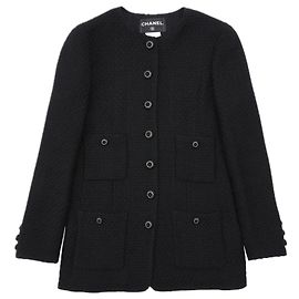 Chanel Black Wool Jacket with Chain Detail Black