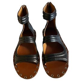 Chloé Black Leather Ankle Strap Sandals Black