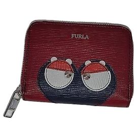Furla Red Leather Small Zip-Around Wallet Red