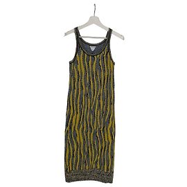 Bottega Veneta Robe en maille texturée multicolore Noir Bleu Jaune